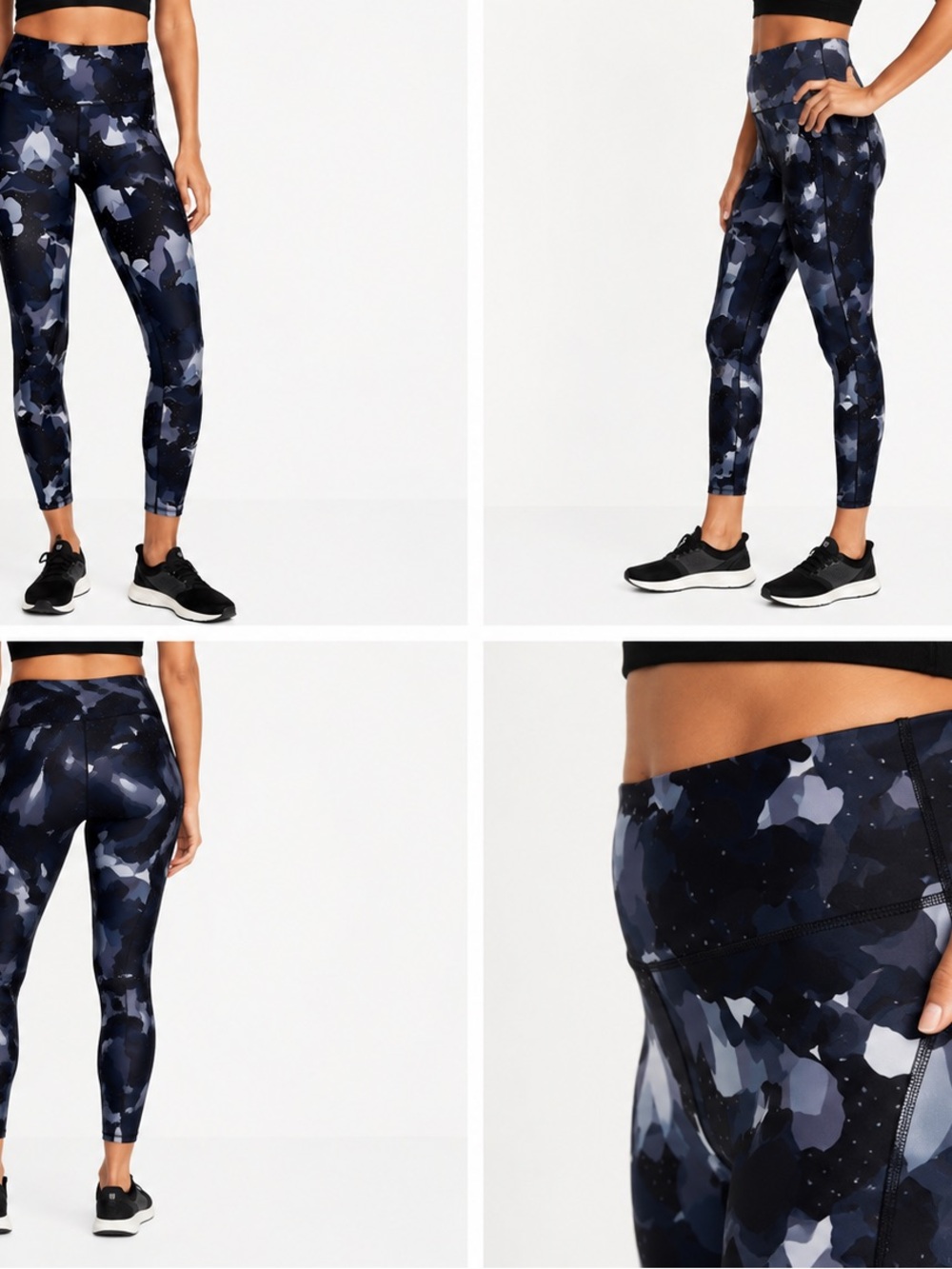 NWT Old Navy Elevate Go-Dry High Rise 7/8 Ankle Leggings Blue Camo L